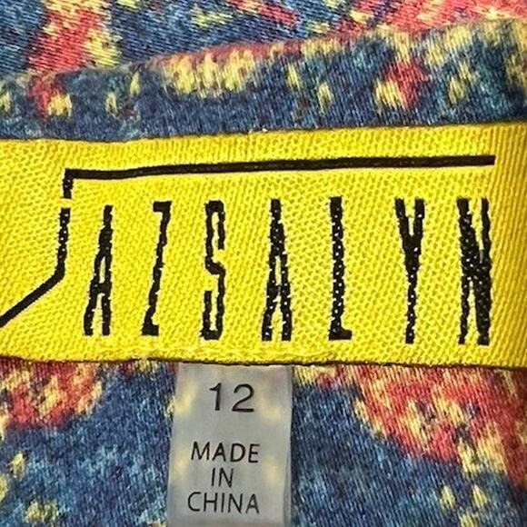 Azsalyn Colorblock Print Short Side Zip Women’s 12 Stretch Cotton Artsy Festival - Picture 6 of 9